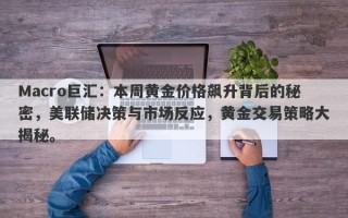 Macro巨汇：本周黄金价格飙升背后的秘密，美联储决策与市场反应，黄金交易策略大揭秘。