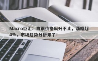 Macro巨汇：白银价格飙升不止，涨幅超4%，市场趋势分析来了！