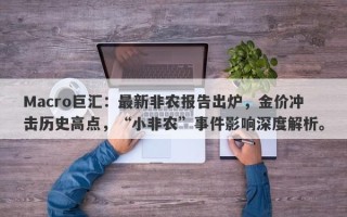 Macro巨汇：最新非农报告出炉，金价冲击历史高点，“小非农”事件影响深度解析。