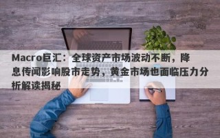 Macro巨汇：全球资产市场波动不断，降息传闻影响股市走势，黄金市场也面临压力分析解读揭秘