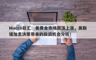 Macro巨汇：美黄金市场震荡上涨，美联储加息决策带来的投资机会分析！