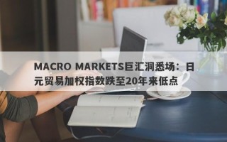 MACRO MARKETS巨汇洞悉场：日元贸易加权指数跌至20年来低点