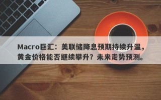 Macro巨汇：美联储降息预期持续升温，黄金价格能否继续攀升？未来走势预测。
