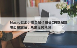 Macro巨汇：贵金属价格受CPI数据影响出现震荡，未来走势预测