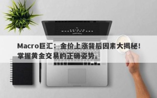 Macro巨汇：金价上涨背后因素大揭秘！掌握黄金交易的正确姿势。