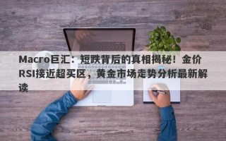Macro巨汇：短跌背后的真相揭秘！金价RSI接近超买区，黄金市场走势分析最新解读