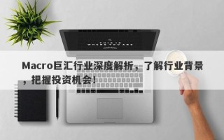 Macro巨汇行业深度解析，了解行业背景，把握投资机会！