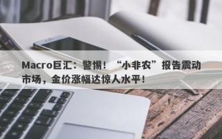 Macro巨汇：警惕！“小非农”报告震动市场，金价涨幅达惊人水平！