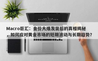 Macro巨汇：金价大爆发背后的真相揭秘，如何应对黄金市场的短期波动与长期趋势？