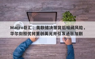 Macro巨汇：美联储决策背后暗藏风险，华尔街担忧将重创美元并引发通胀加剧