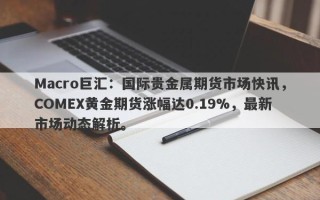 Macro巨汇：国际贵金属期货市场快讯，COMEX黄金期货涨幅达0.19%，最新市场动态解析。