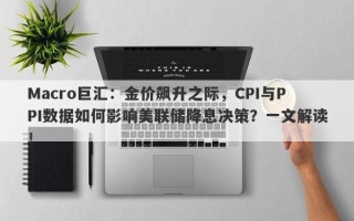 Macro巨汇：金价飙升之际，CPI与PPI数据如何影响美联储降息决策？一文解读！