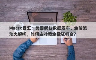 Macro巨汇：美国就业数据发布，金价波动大解析，如何应对黄金投资机会？