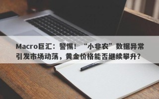 Macro巨汇：警惕！“小非农”数据异常引发市场动荡，黄金价格能否继续攀升？