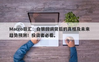 Macro巨汇：白银回调背后的真相及未来趋势预测！投资者必看。