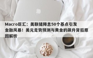 Macro巨汇：美联储降息50个基点引发金融风暴！美元走势预测与黄金的飙升背后原因解析