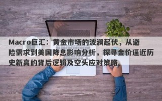 Macro巨汇：黄金市场的波澜起伏，从避险需求到美国降息影响分析，探寻金价逼近历史新高的背后逻辑及空头应对策略。