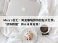 Macro巨汇：黄金市场即将掀起大行情，“恐怖数据”揭示未来走势！