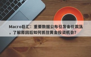 Macro巨汇：重要数据公布引发金价震荡，了解原因后如何抓住黄金投资机会？