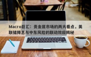 Macro巨汇：贵金属市场的两大看点，美联储降息与中东风险的联动效应揭秘