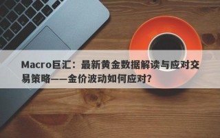 Macro巨汇：最新黄金数据解读与应对交易策略——金价波动如何应对？