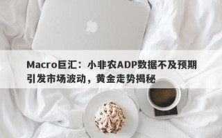 Macro巨汇：小非农ADP数据不及预期引发市场波动，黄金走势揭秘