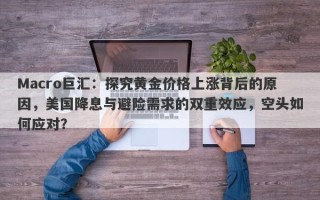 Macro巨汇：探究黄金价格上涨背后的原因，美国降息与避险需求的双重效应，空头如何应对？