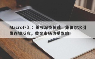 Macro巨汇：美股深夜惊魂！集体跳水引发连锁反应，黄金市场也受影响