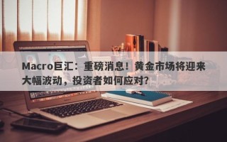 Macro巨汇：重磅消息！黄金市场将迎来大幅波动，投资者如何应对？