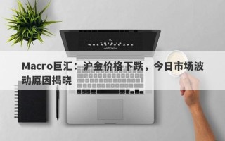 Macro巨汇：沪金价格下跌，今日市场波动原因揭晓