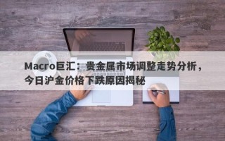Macro巨汇：贵金属市场调整走势分析，今日沪金价格下跌原因揭秘