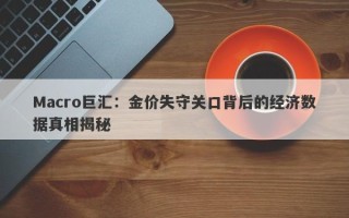 Macro巨汇：金价失守关口背后的经济数据真相揭秘