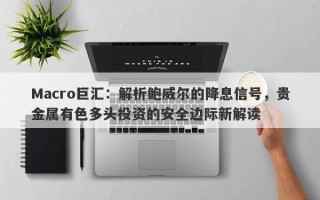 Macro巨汇：解析鲍威尔的降息信号，贵金属有色多头投资的安全边际新解读