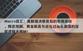 Macro巨汇：美联储决策背后的市场波动，降息预期、黄金新高与日元过山车震荡的深层逻辑大揭秘！
