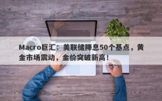 Macro巨汇：美联储降息50个基点，黄金市场震动，金价突破新高！