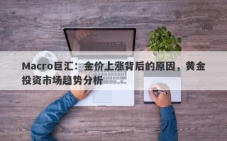 Macro巨汇：金价上涨背后的原因，黄金投资市场趋势分析
