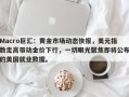 Macro巨汇：黄金市场动态快报，美元指数走高带动金价下行，一切眼光聚焦即将公布的美国就业数据。