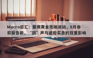 Macro巨汇：聚焦黄金市场波动，8月非农报告前，“鸽”声与避险买盘的双重影响