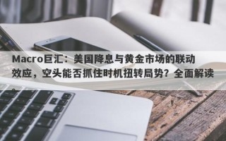 Macro巨汇：美国降息与黄金市场的联动效应，空头能否抓住时机扭转局势？全面解读。