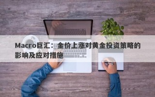 Macro巨汇：金价上涨对黄金投资策略的影响及应对措施