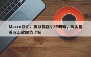Macro巨汇：美联储指引待明确，黄金借美元走软顺势上扬