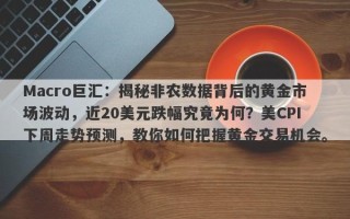 Macro巨汇：揭秘非农数据背后的黄金市场波动，近20美元跌幅究竟为何？美CPI下周走势预测，教你如何把握黄金交易机会。