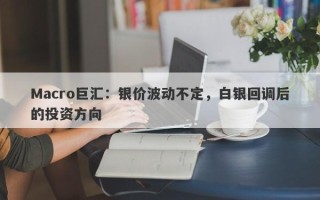 Macro巨汇：银价波动不定，白银回调后的投资方向