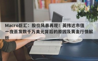 Macro巨汇：股价风暴再现！英伟达市值一夜蒸发数千万美元背后的原因及黄金行情解析