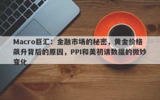 Macro巨汇：金融市场的秘密，黄金价格飙升背后的原因，PPI和美初请数据的微妙变化