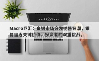 Macro巨汇：白银市场突发抛售狂潮，银价逼近关键价位，投资者的双重挑战。