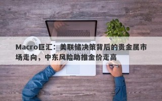 Macro巨汇：美联储决策背后的贵金属市场走向，中东风险助推金价走高