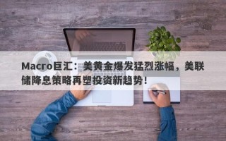 Macro巨汇：美黄金爆发猛烈涨幅，美联储降息策略再塑投资新趋势！