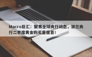 Macro巨汇：聚焦全球央行动态，波兰央行二季度黄金购买量居首！