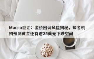 Macro巨汇：金价回调风险揭秘，知名机构预测黄金还有逾25美元下跌空间